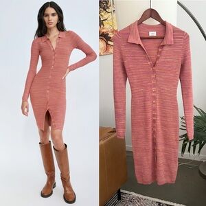 Aritzia Pink Long Sleeve Dress